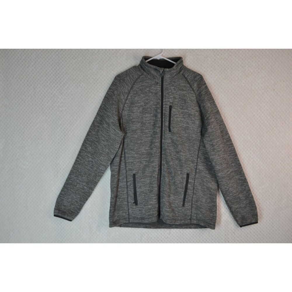 Swiss Tech Men's Large Gray Full Front Zip Fleece Jacket